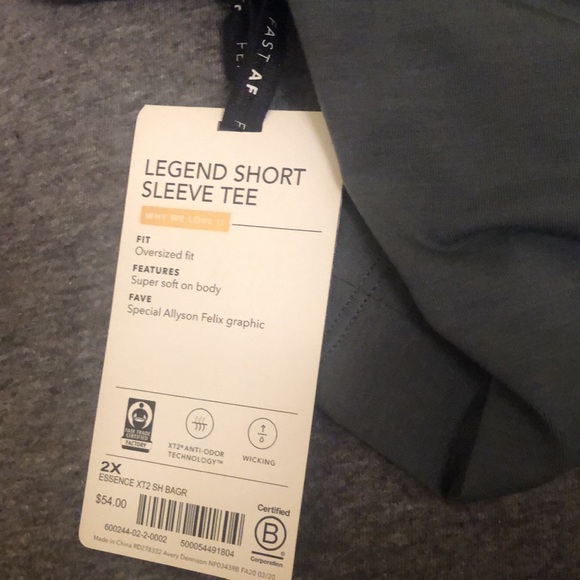 ATHLETA NWT Legend Short Sleeve Crop Tee Bali Green 2x Anti Odor - Picture 6 of 7